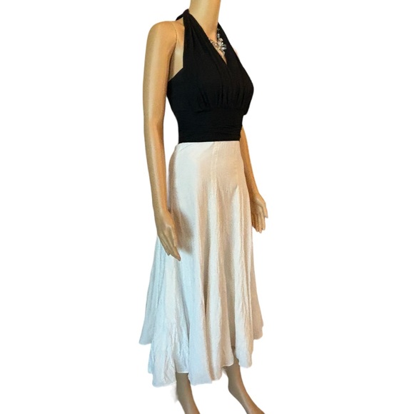 Christopher Deane Black & Cream Halter Dress Size 2 - Picture 5 of 6